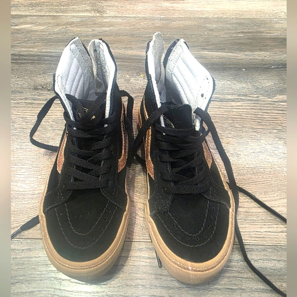 Vans Black and Tan High-Top Sneakers Kids 12 - Picture 1 of 12